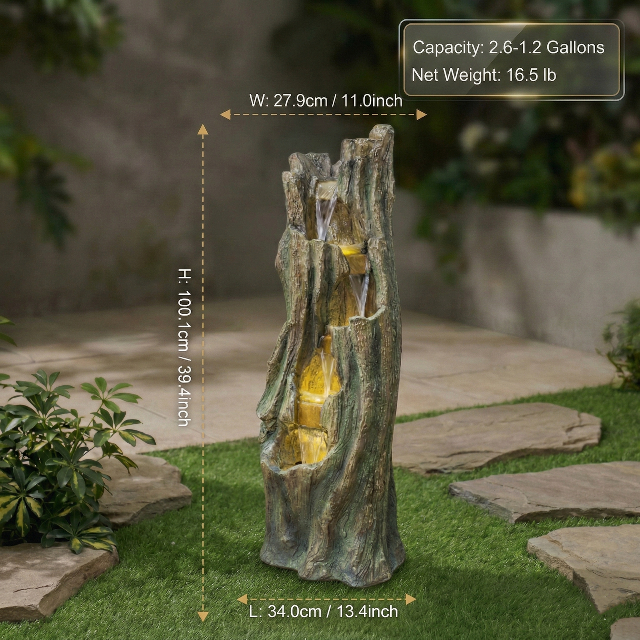 Outdoor Waterfall Fountain for Gardens and Patios Decorative Feature