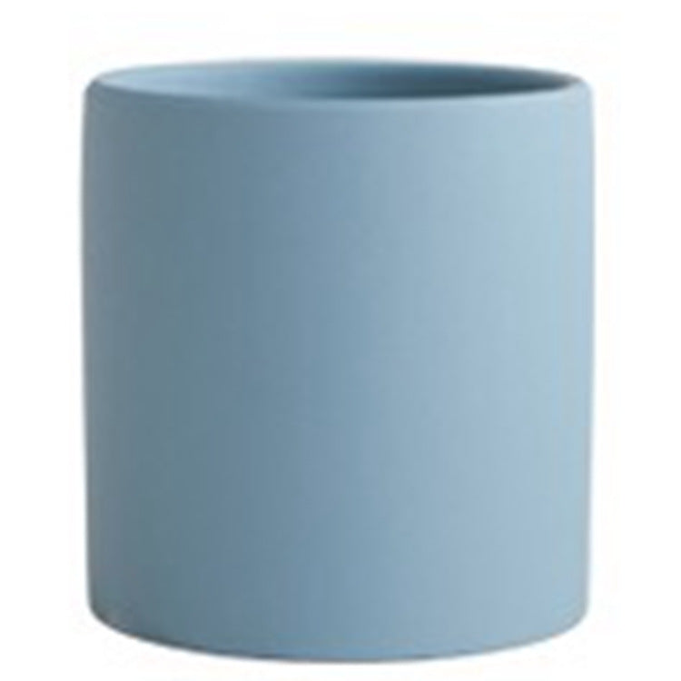 Nordic Ceramic Cylindrical Flowerpot Succulent Planter with Tray