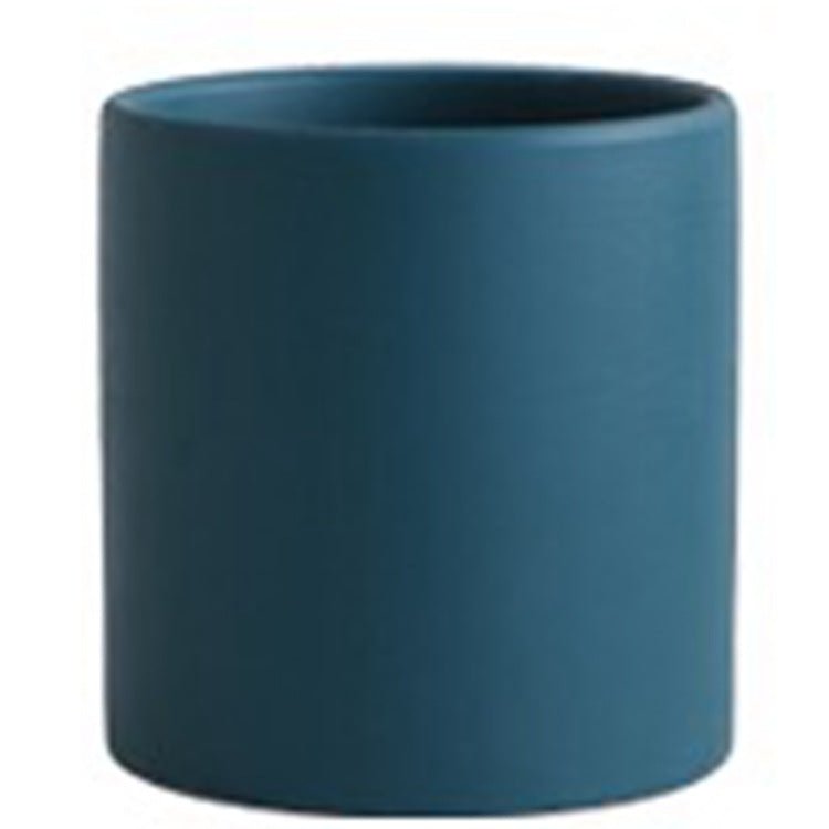 Nordic Ceramic Cylindrical Flowerpot Succulent Planter with Tray