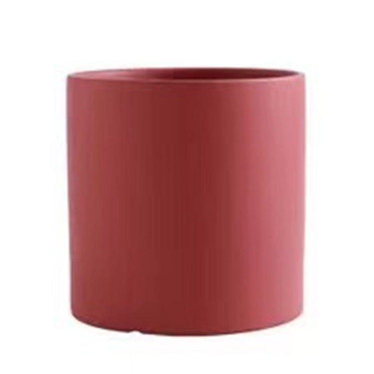Nordic Ceramic Cylindrical Flowerpot Succulent Planter with Tray