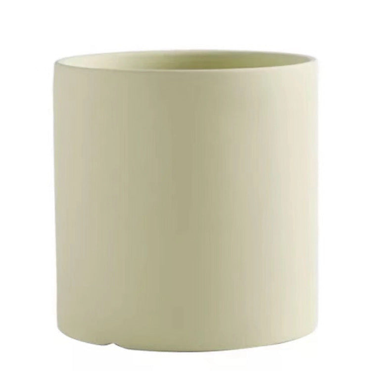 Nordic Ceramic Cylindrical Flowerpot Succulent Planter with Tray