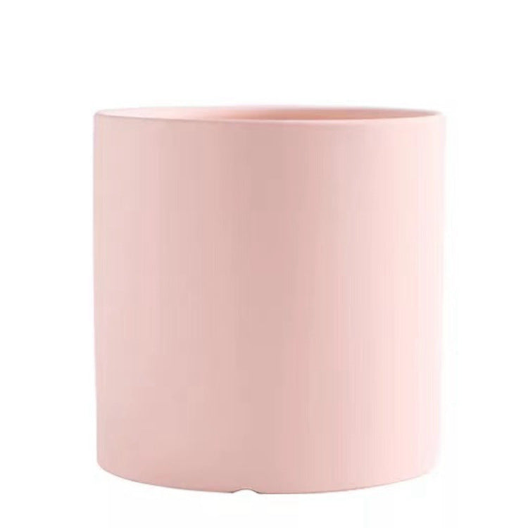 Nordic Ceramic Cylindrical Flowerpot Succulent Planter with Tray