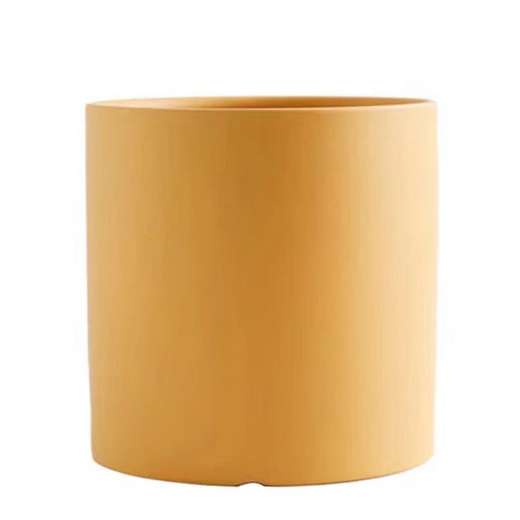 Nordic Ceramic Cylindrical Flowerpot Succulent Planter with Tray