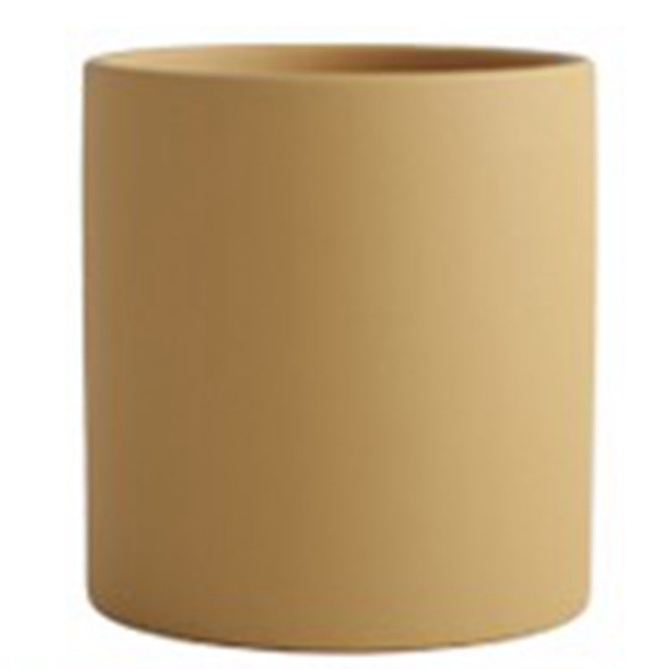 Nordic Ceramic Cylindrical Flowerpot Succulent Planter with Tray