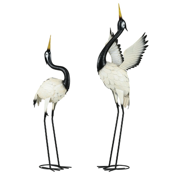 Outsunny Heron Garden Statues Set of Two Decorative Sculptures