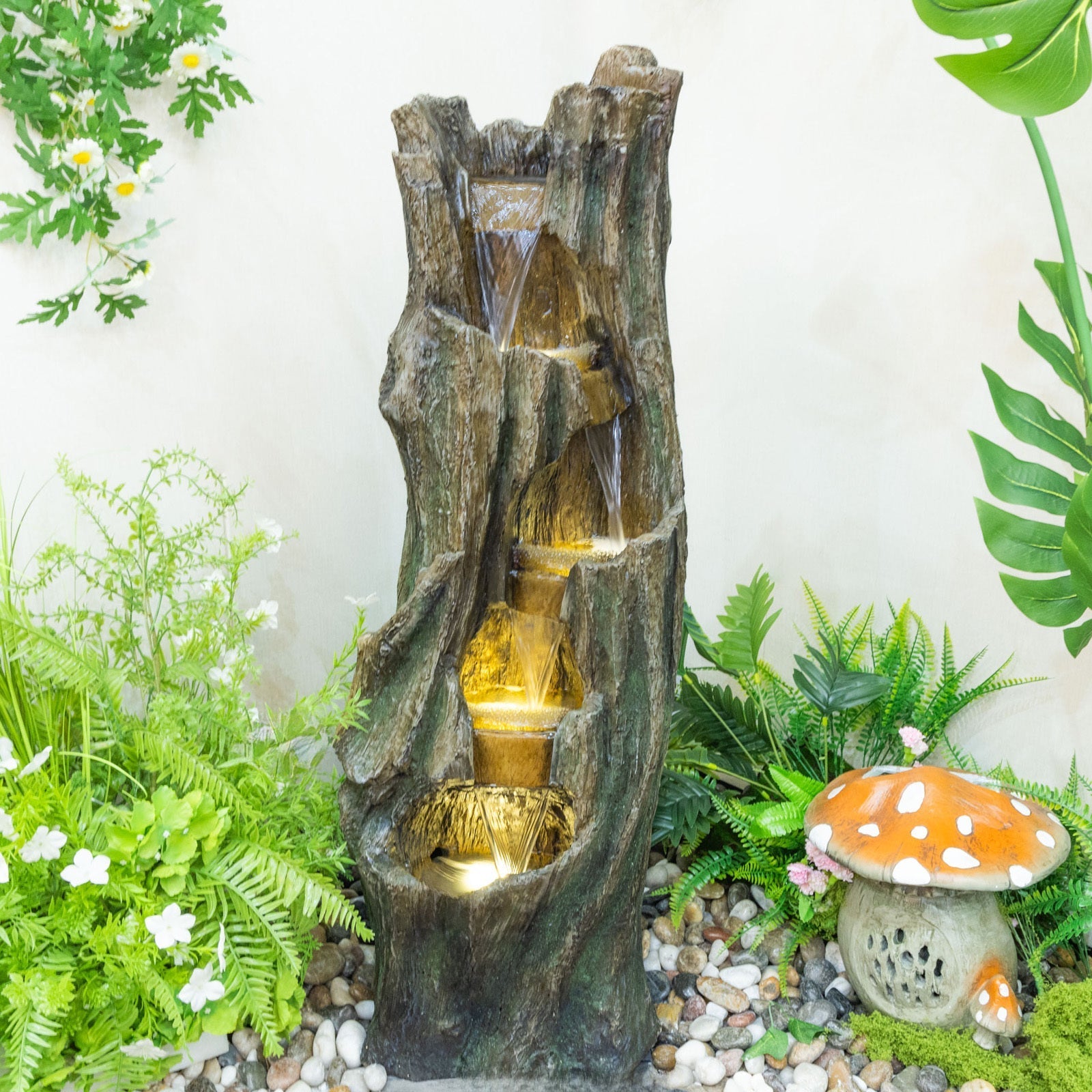 Outdoor Waterfall Fountain for Gardens and Patios Decorative Feature