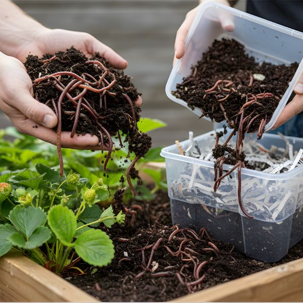 Red Wiggler Composting Worms Living Soil Material Kit