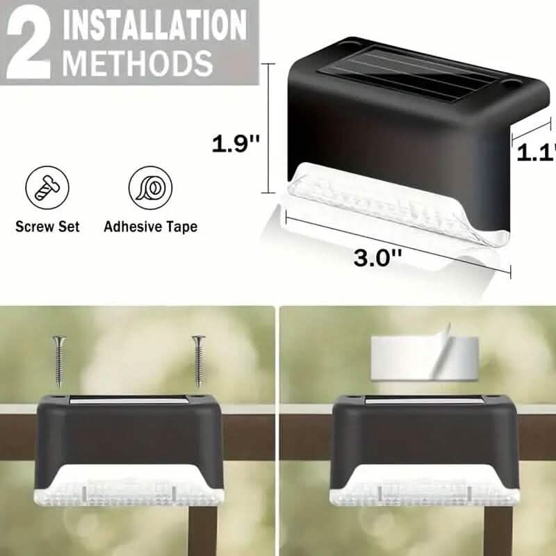 Solar Outdoor Garden Deck Lights Four-Pack Waterproof LED Lighting