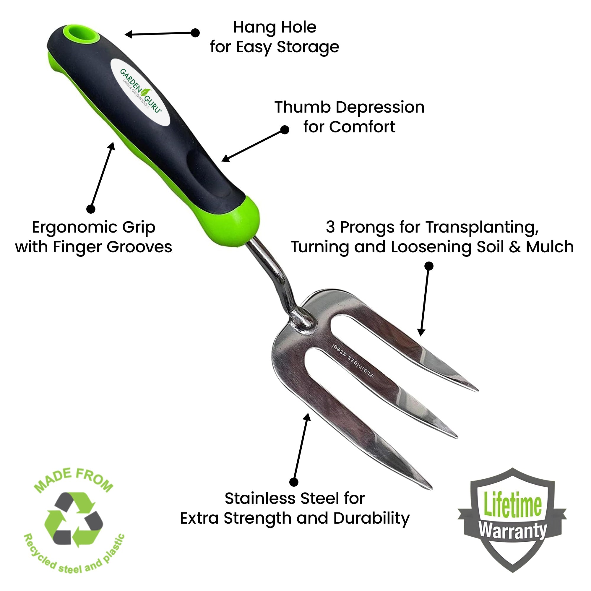 Garden Hand Fork Weeder Tool for Easy Weed Removal
