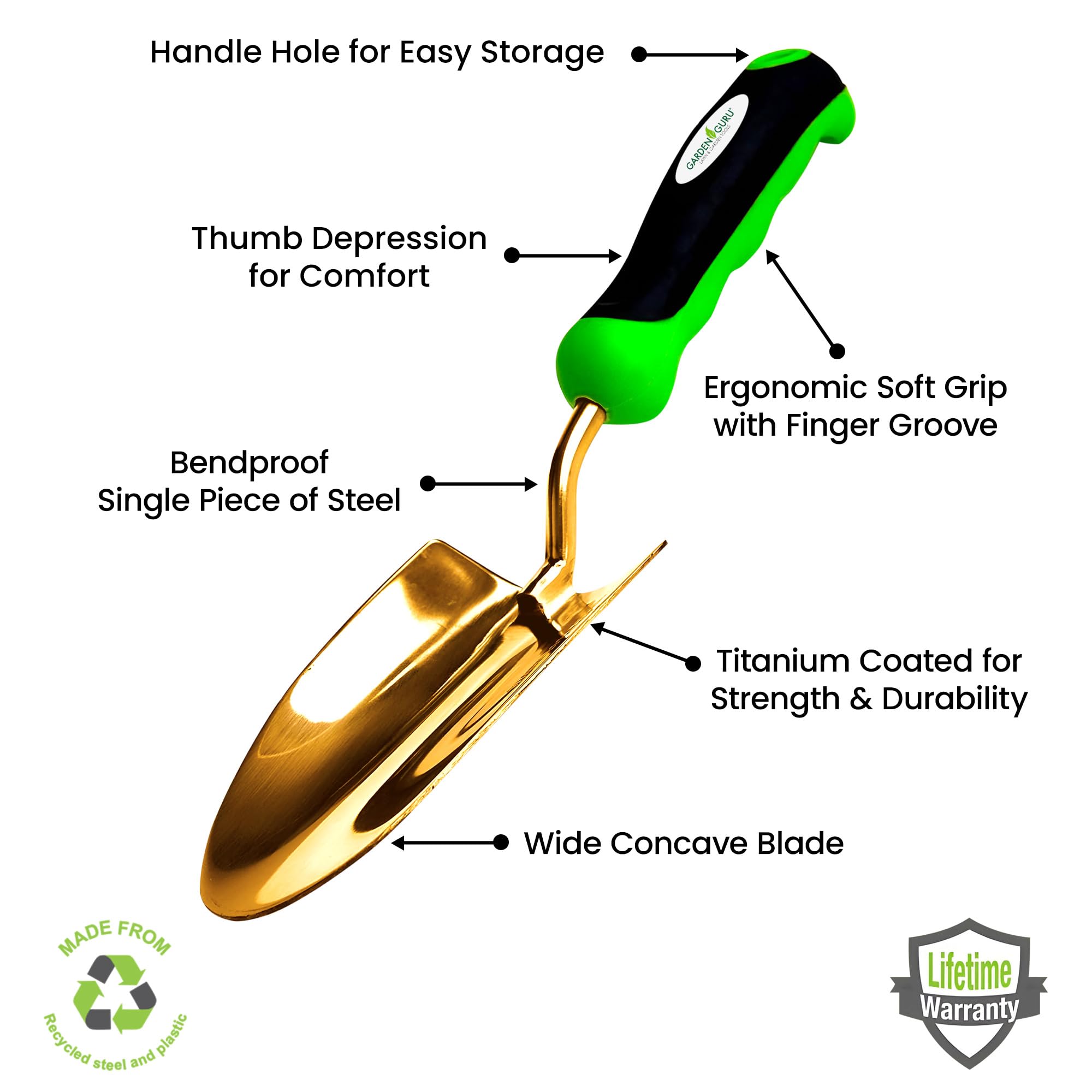 Titanium Garden Trowel Heavy Duty Hand Digging Tool
