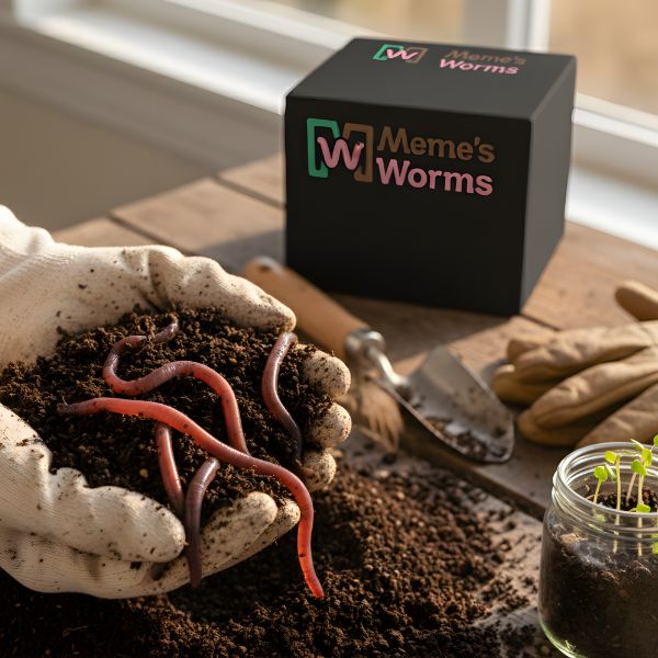 Red Wiggler Composting Worms Living Soil Material Kit