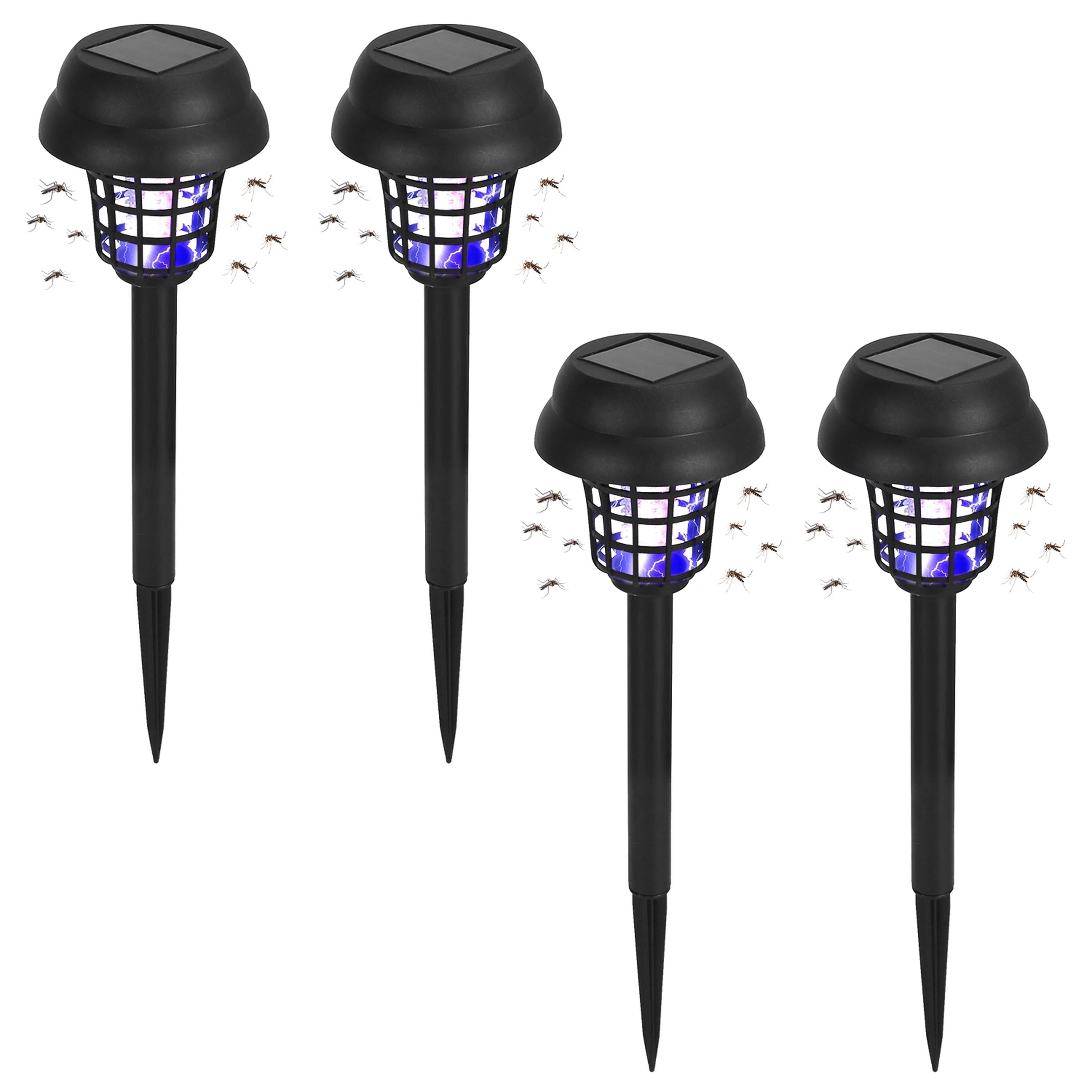 Solar Mosquito Zapper Torch Lights Outdoor Waterproof Four-Pack