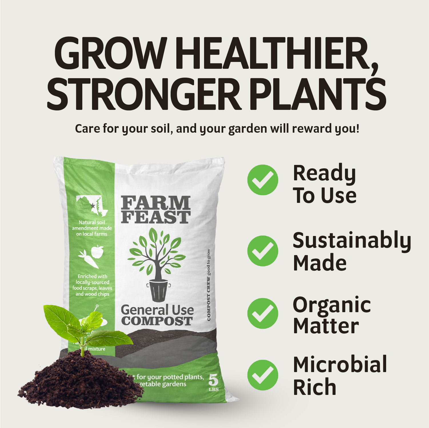 Compost Crew Farm Feast General Use Compost 5lb