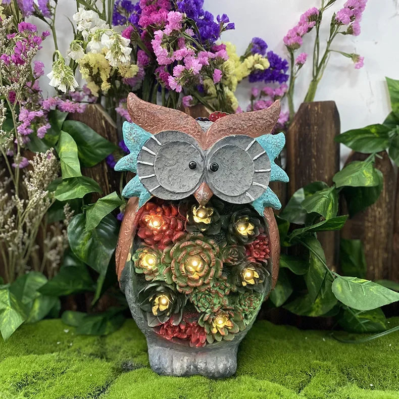 Solar LED Wizard Gnome Garden Statue Welcome Decor Figurine
