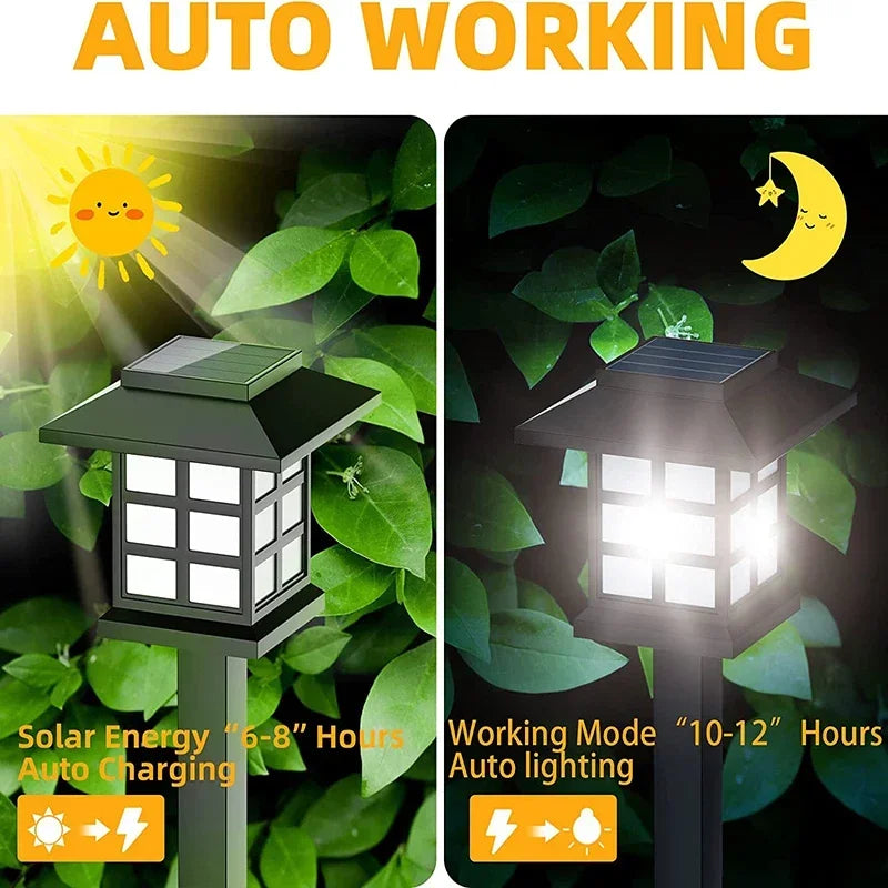 Solar LED Pathway Lights Waterproof Outdoor Garden Landscape Lamps