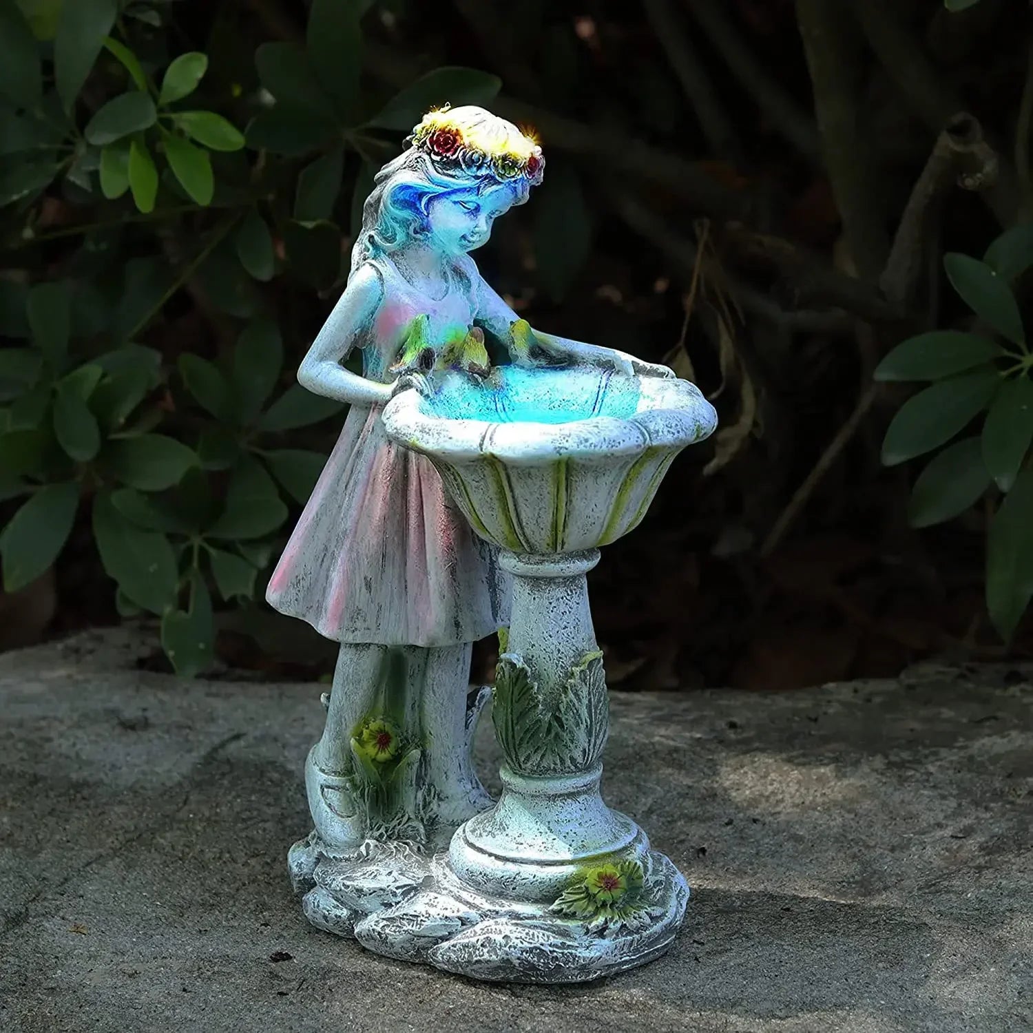 Solar LED Wizard Gnome Garden Statue Welcome Decor Figurine