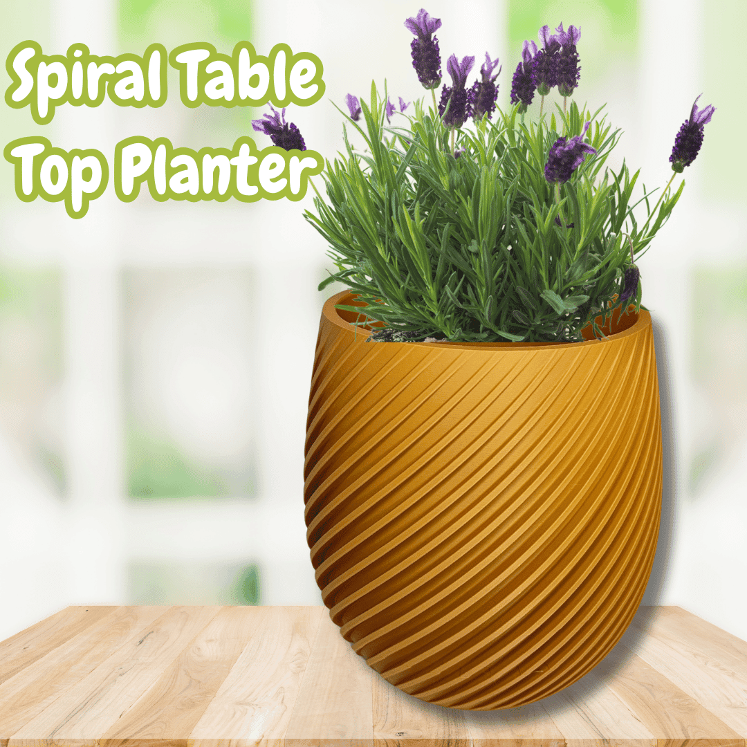 Spiral Design Wall Mounted Tabletop Planter Pot 5.5-Inch