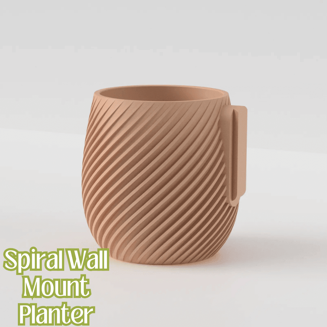 Spiral Design Wall Mounted Tabletop Planter Pot 5.5-Inch