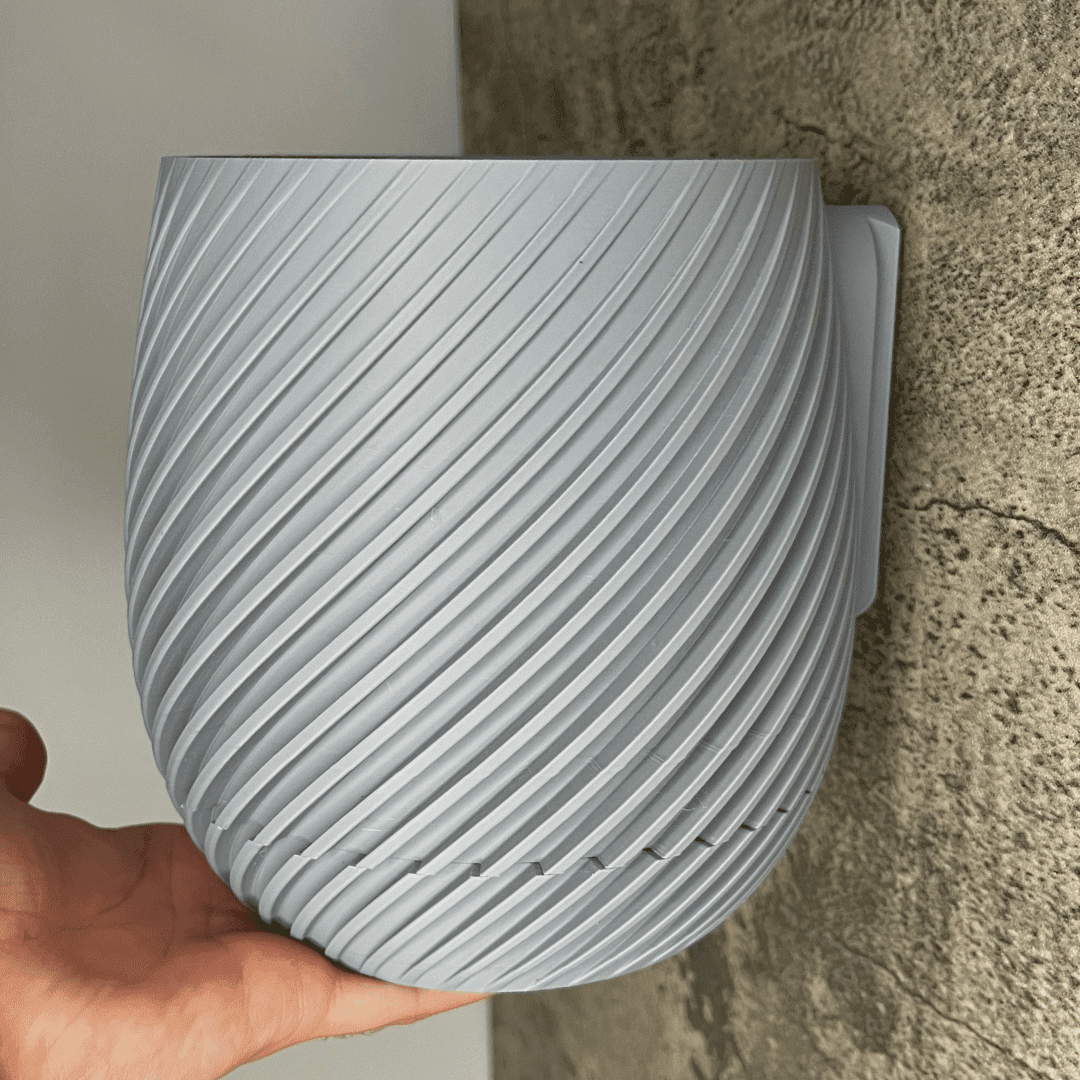 Spiral Design Wall Mounted Tabletop Planter Pot 5.5-Inch