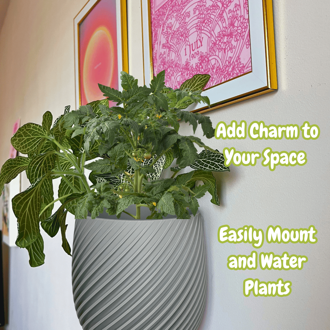 Spiral Design Wall Mounted Tabletop Planter Pot 5.5-Inch