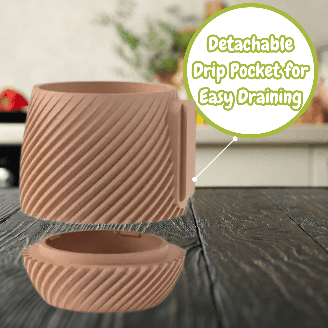 Spiral Design Wall Mounted Tabletop Planter Pot 5.5-Inch