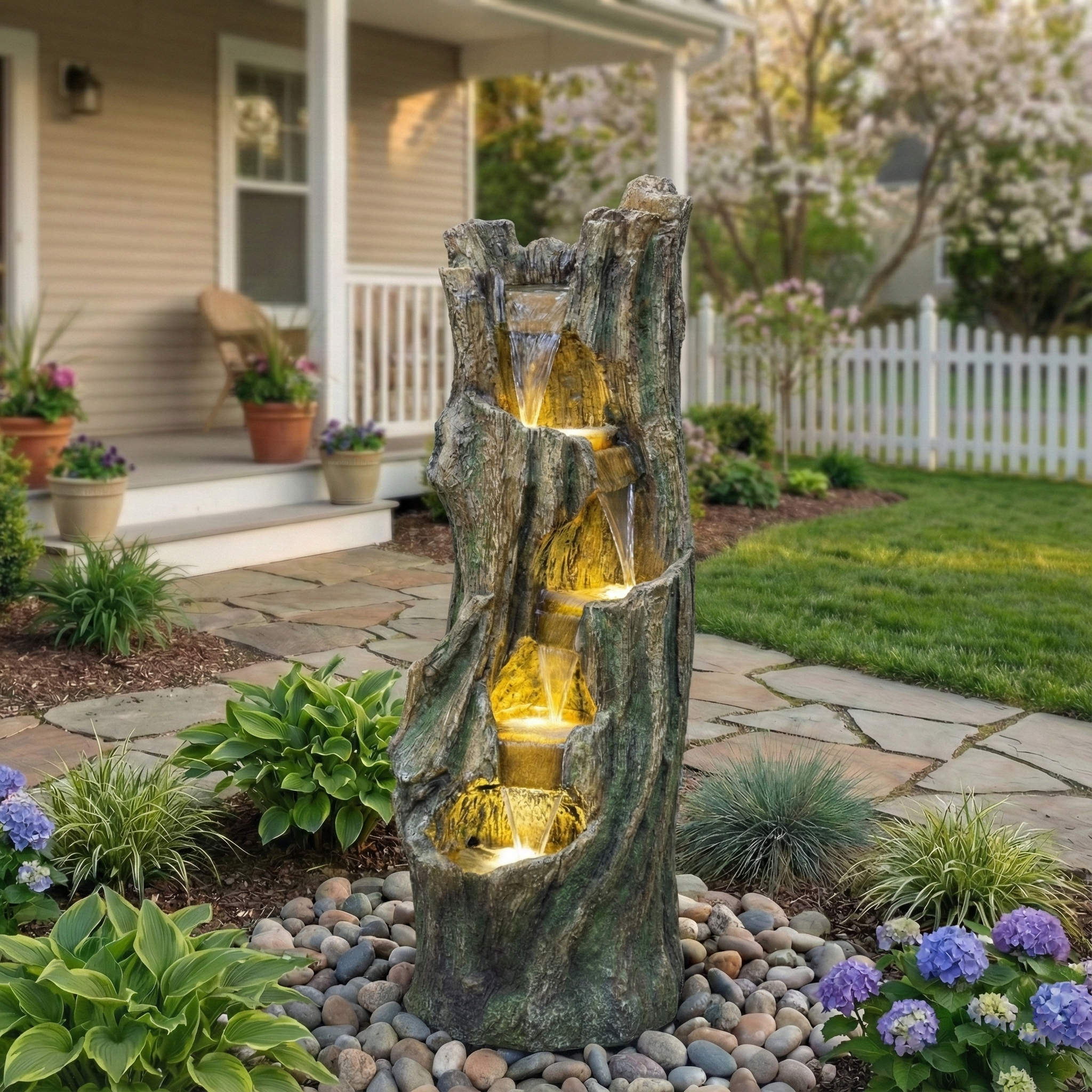 Outdoor Waterfall Fountain for Gardens and Patios Decorative Feature