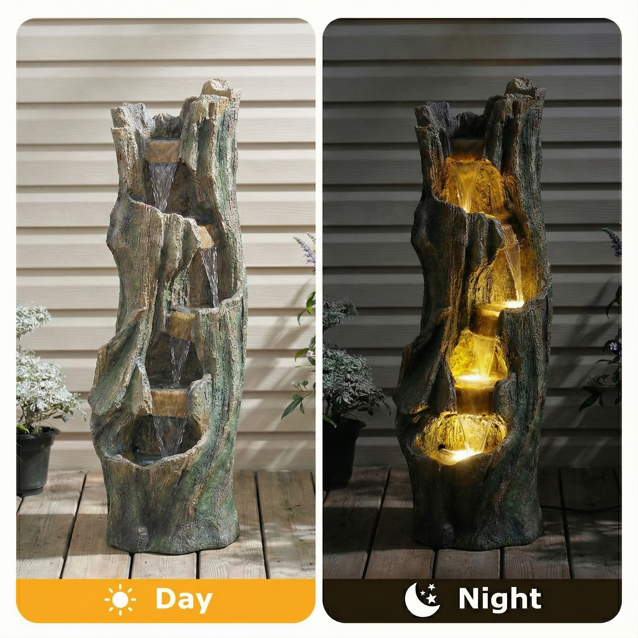Outdoor Waterfall Fountain for Gardens and Patios Decorative Feature