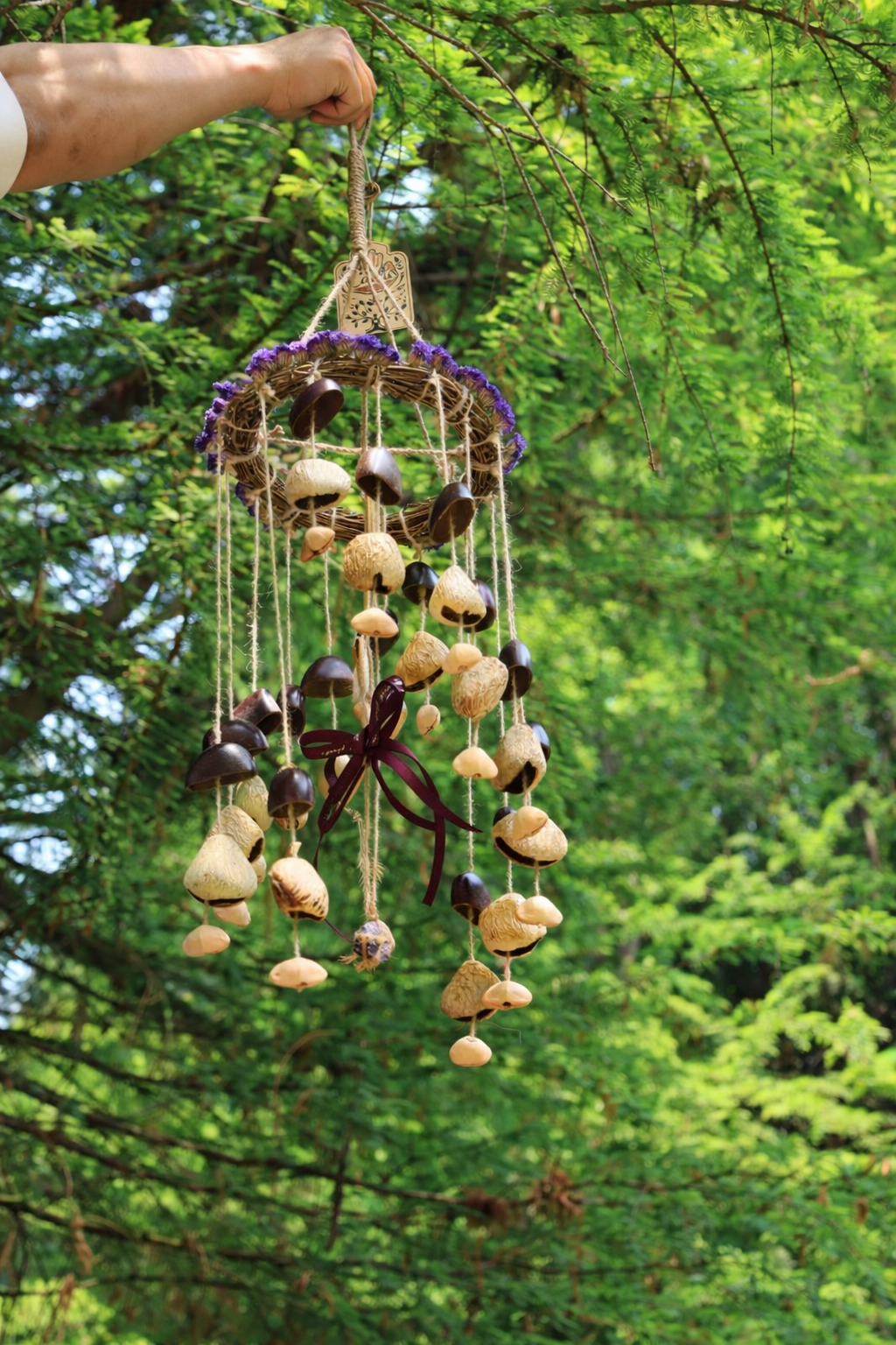 Floral Harvest Vine Wreath Seed Chime Garden Decoration