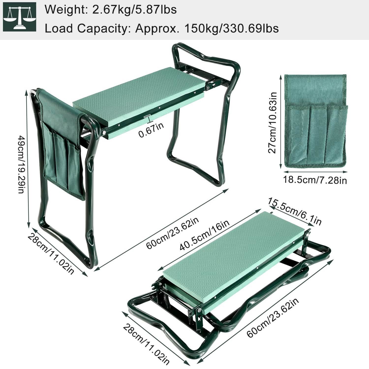 Foldable Garden Kneeler Seat with Soft Cushion Pad