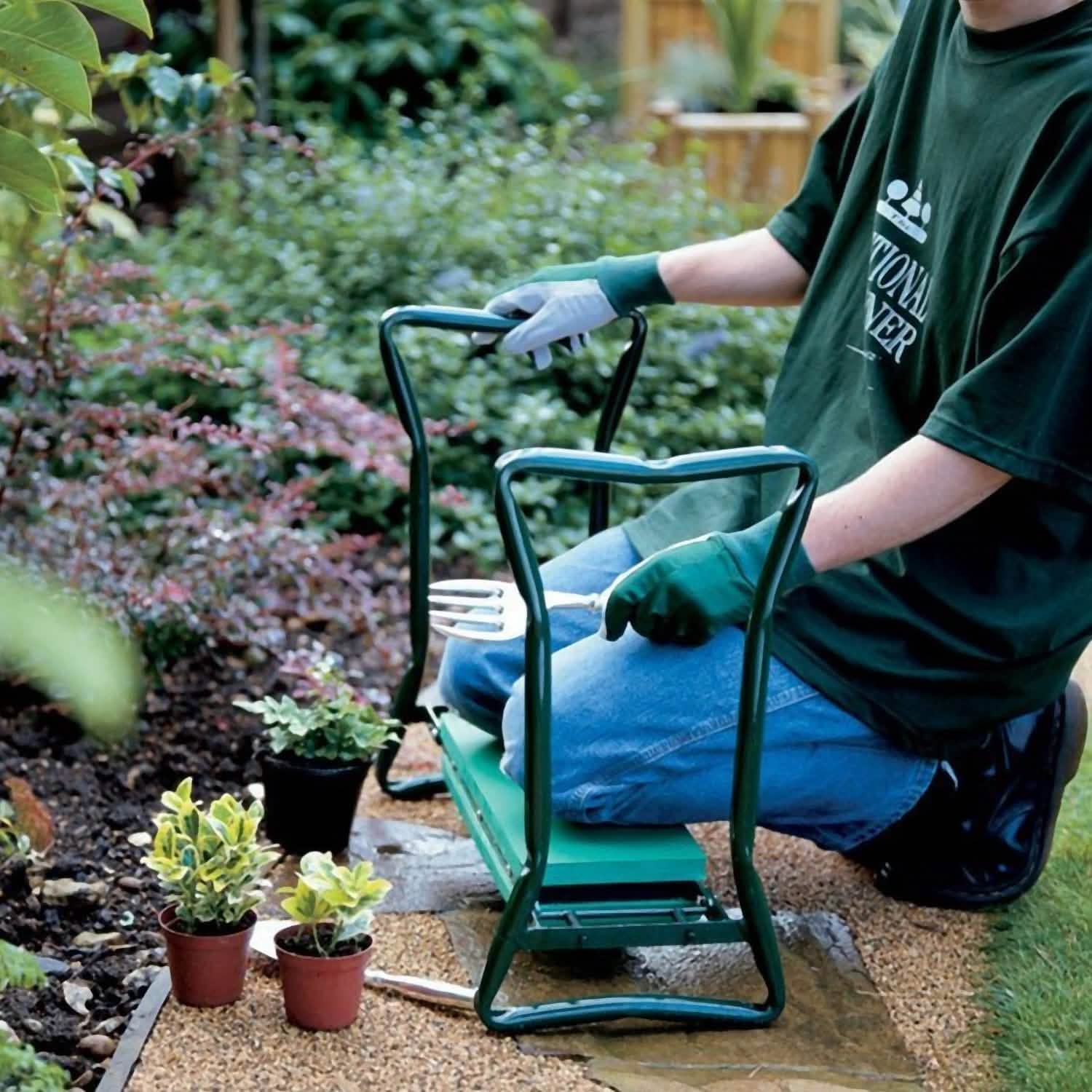 Foldable Garden Kneeler Seat with Soft Cushion Pad
