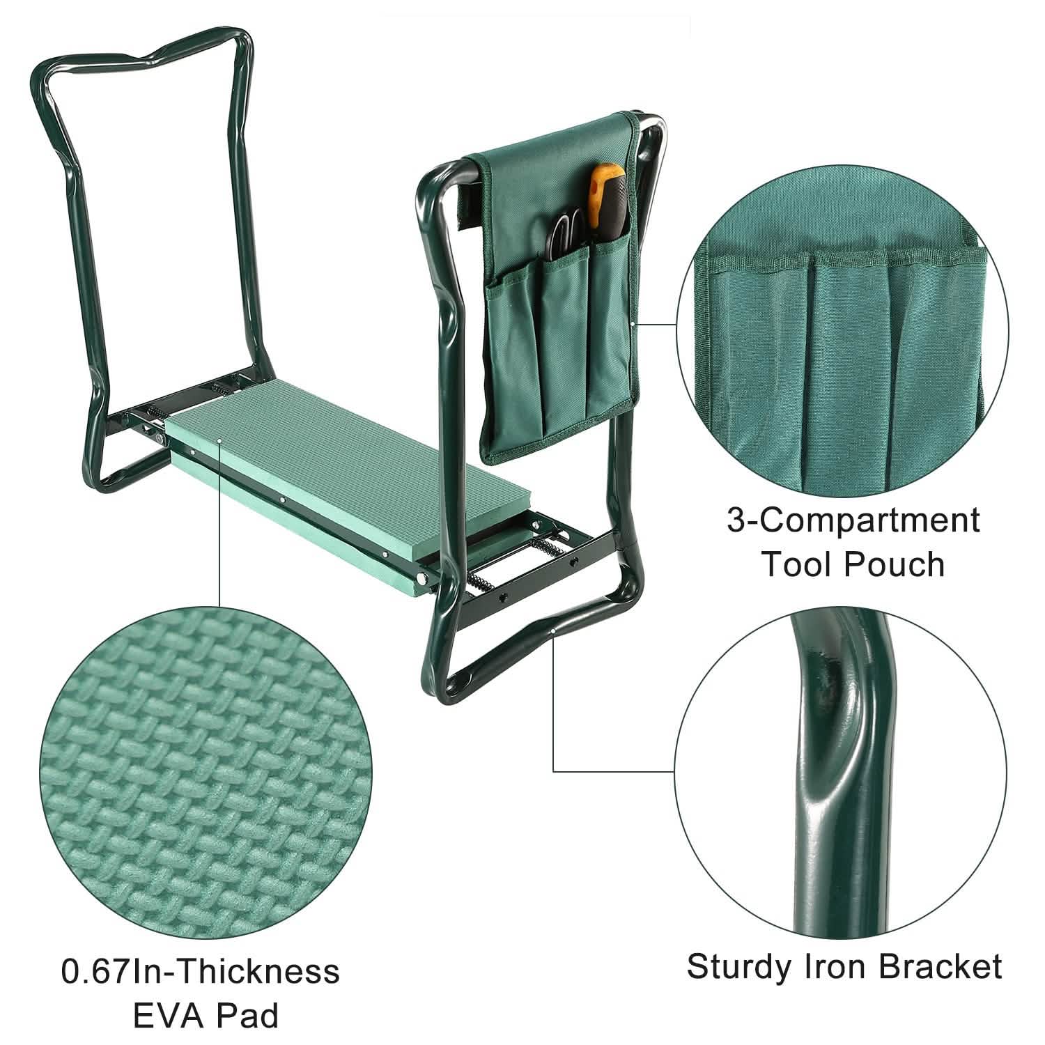 Foldable Garden Kneeler Seat with Soft Cushion Pad
