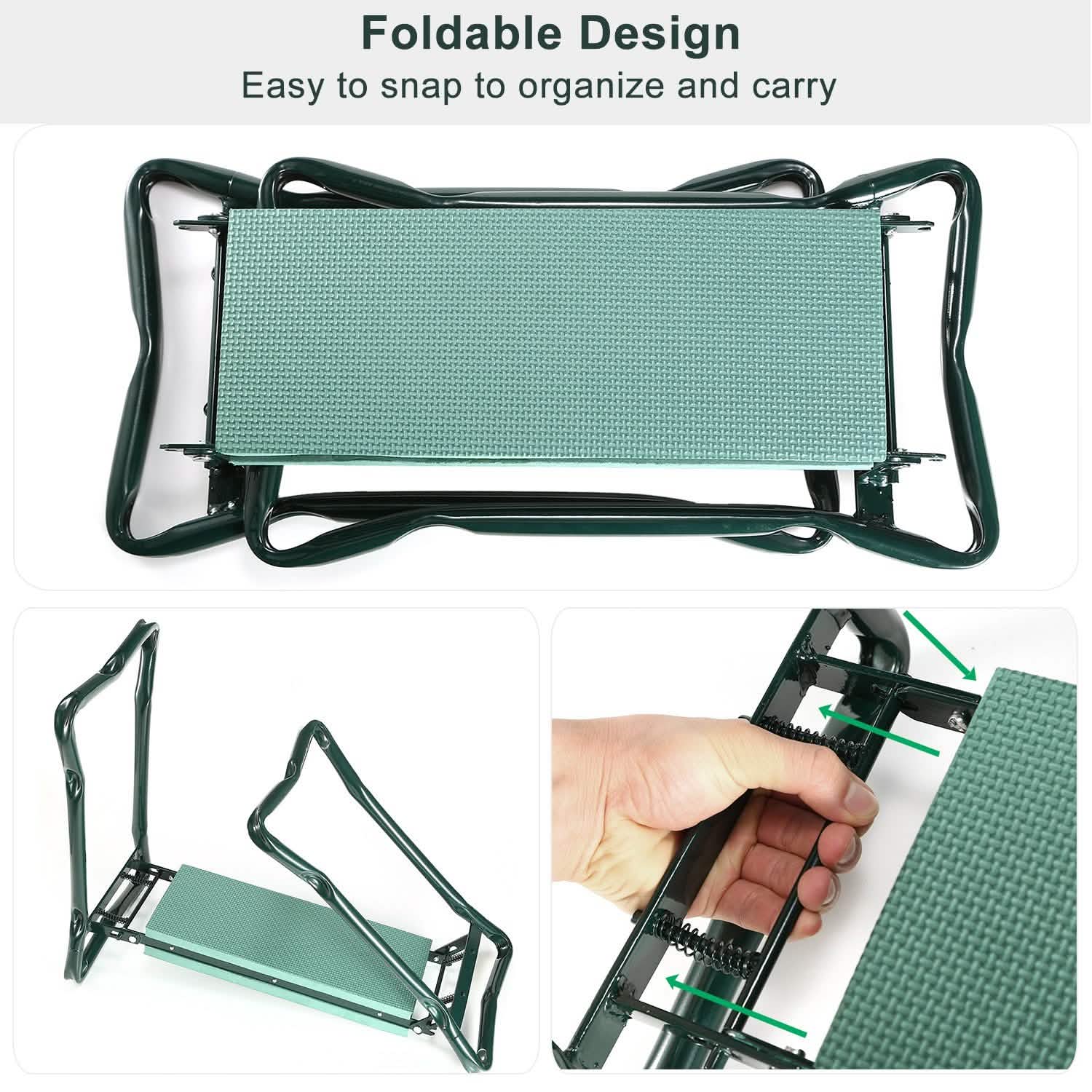 Foldable Garden Kneeler Seat with Soft Cushion Pad