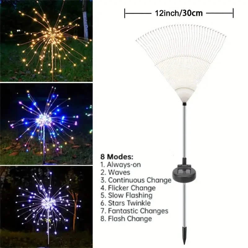 Outdoor Solar Garden Lights with Eight Lighting Modes Waterproof