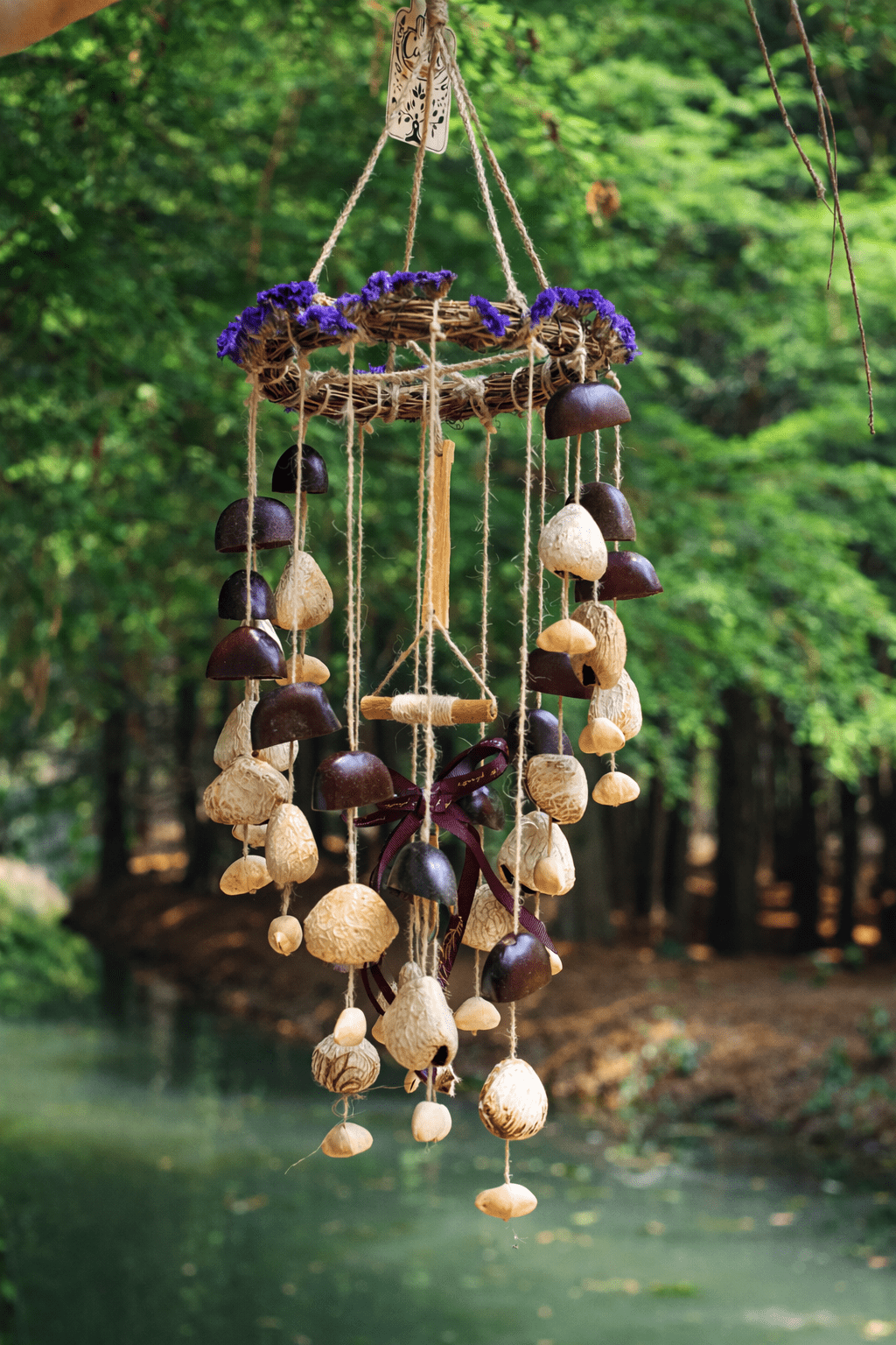 Floral Harvest Vine Wreath Seed Chime Garden Decoration
